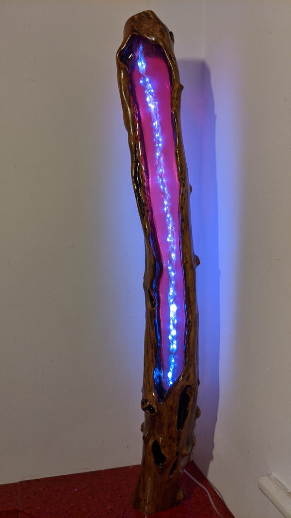 Live Edge Lamp - Tall Purple