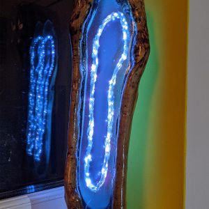 Live Edge Lamp - Small Blue Ring