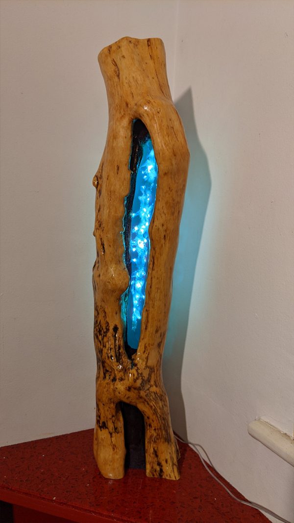 Live Edge Lamp - Small Blue